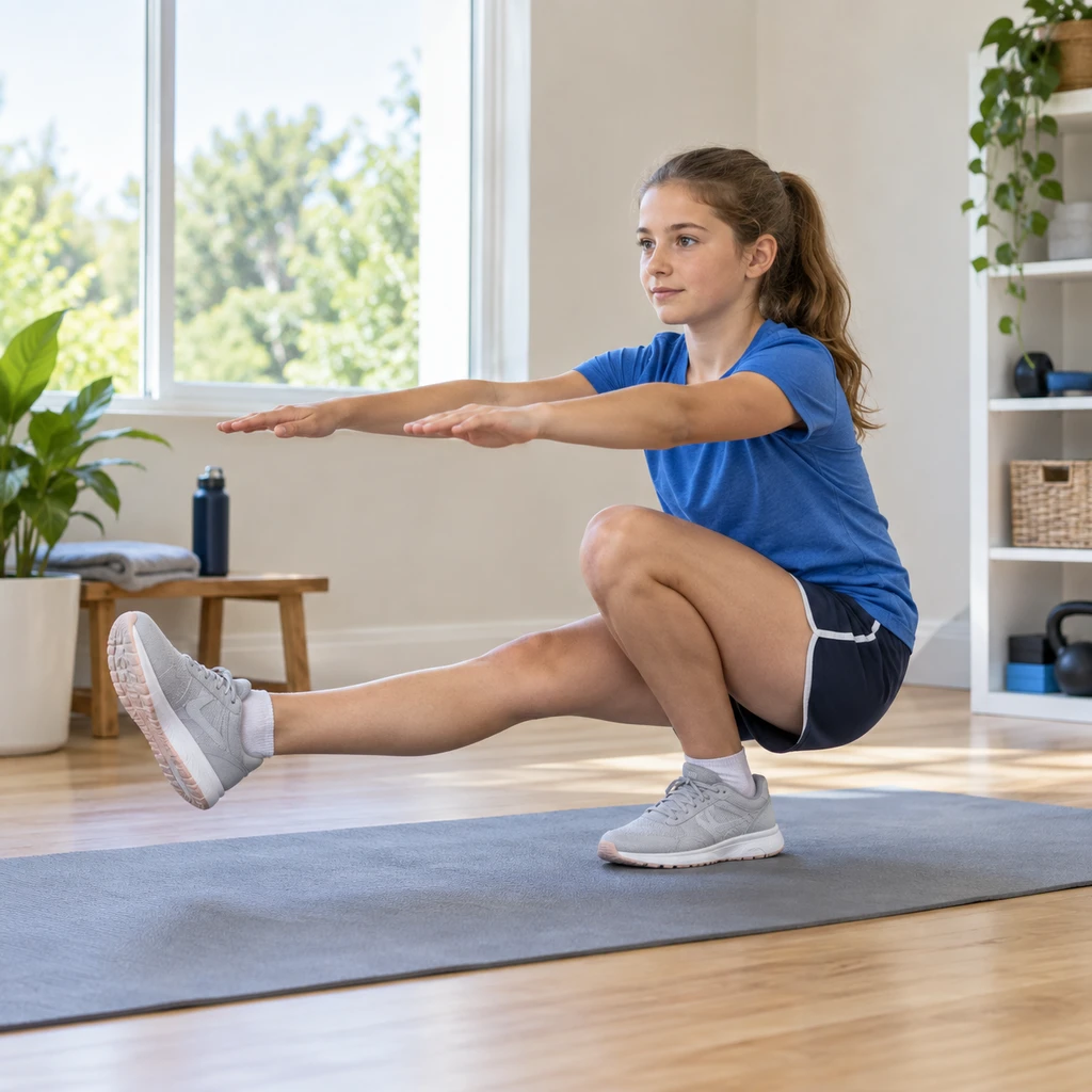 Pistol squats, left leg