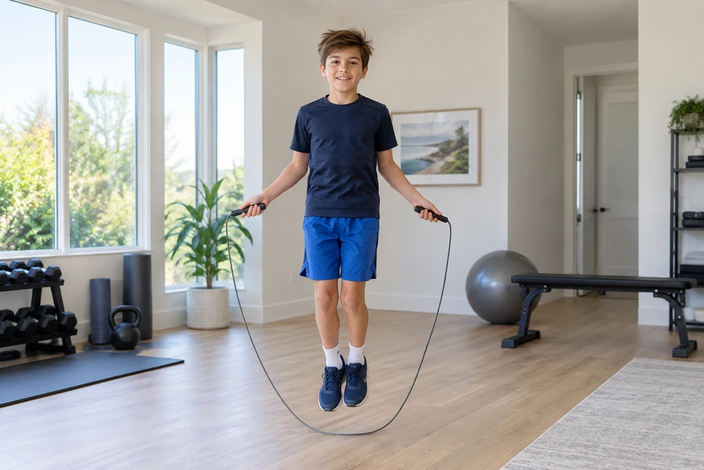 An athlete performing an exercise